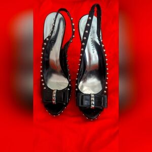 Kate Preston 6 inch, leather slingback shoes